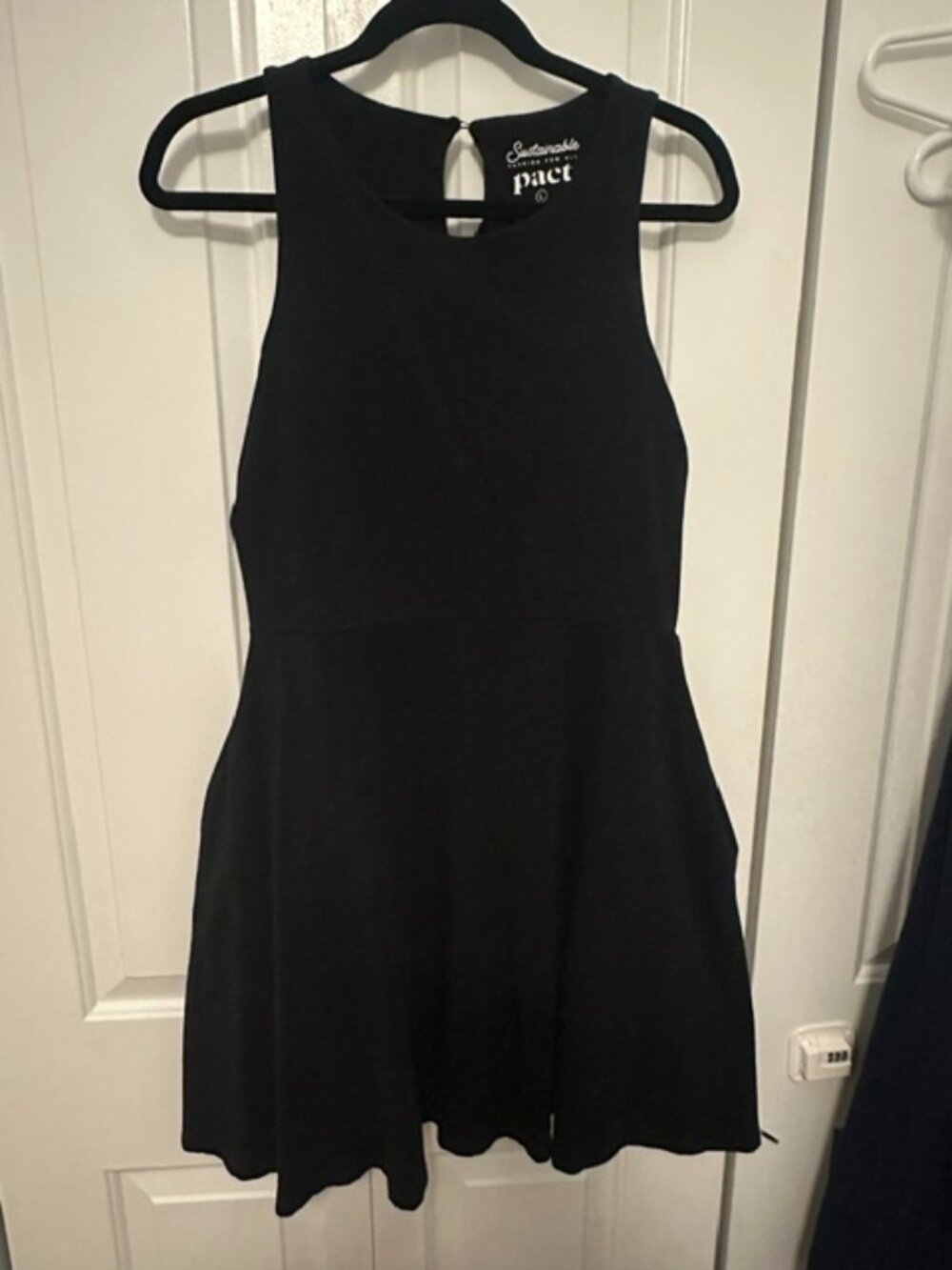Pact High Neck Fit and Flare Dress (L)